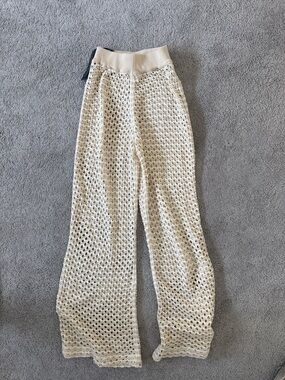 Maniere De Voir Cream Crochet Knit Pants- BRAND NEW WITH TAGS